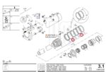 Кольца поршня подающего гидроцилиндра 1400-110/63 мм Putzmeister — изображение 2